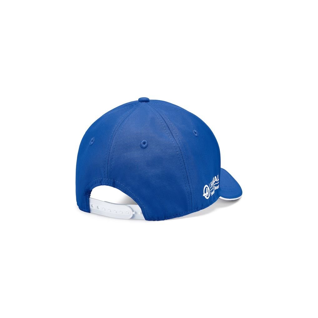 haas f1 team blue snapback cap back view adjustable snap closure