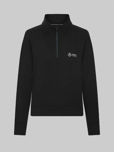 Women’s Black Mercedes AMG Petronas F1 Team Relaxed Quarter Zip Sweatshirt