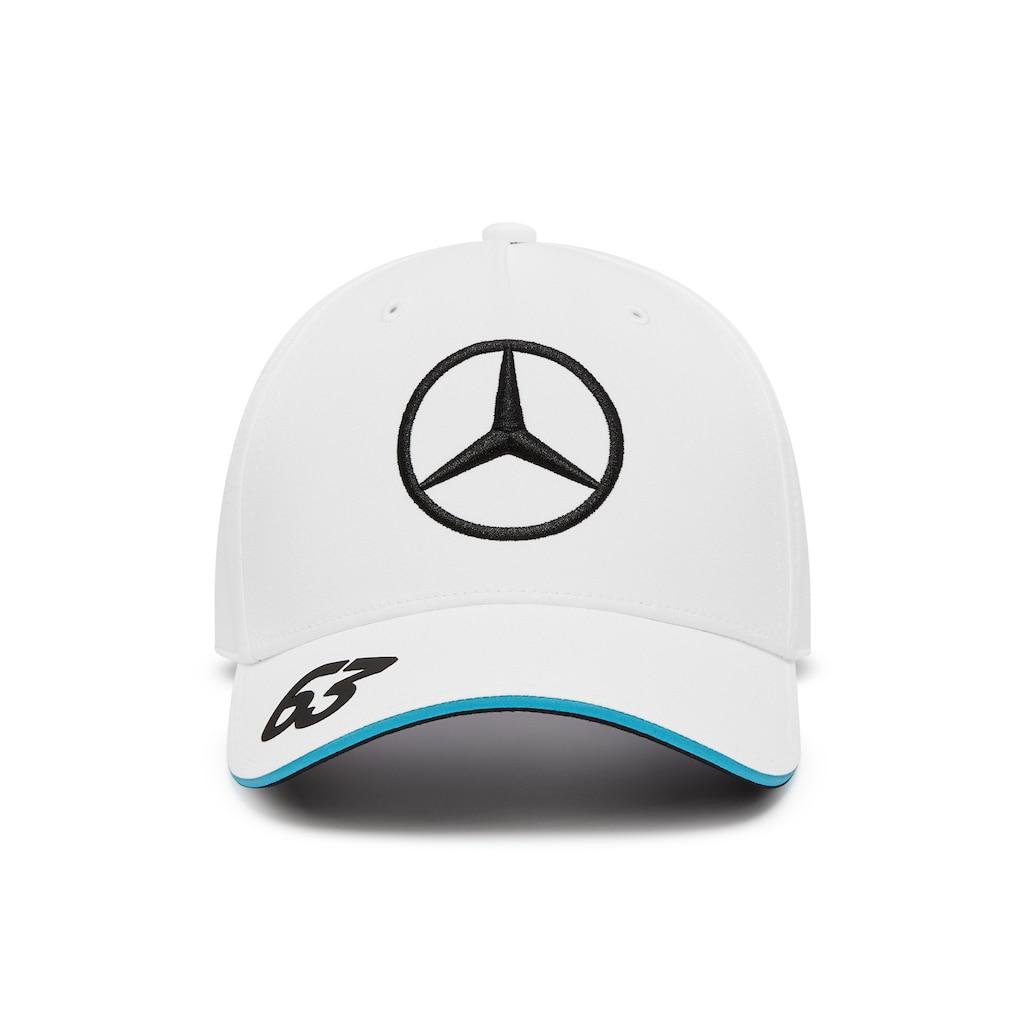 “Mercedes-AMG F1 George Russell 63 cap visor close-up embroidered driver number