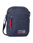 close-up red bull racing f1 crossbody bag logo and zipper detail