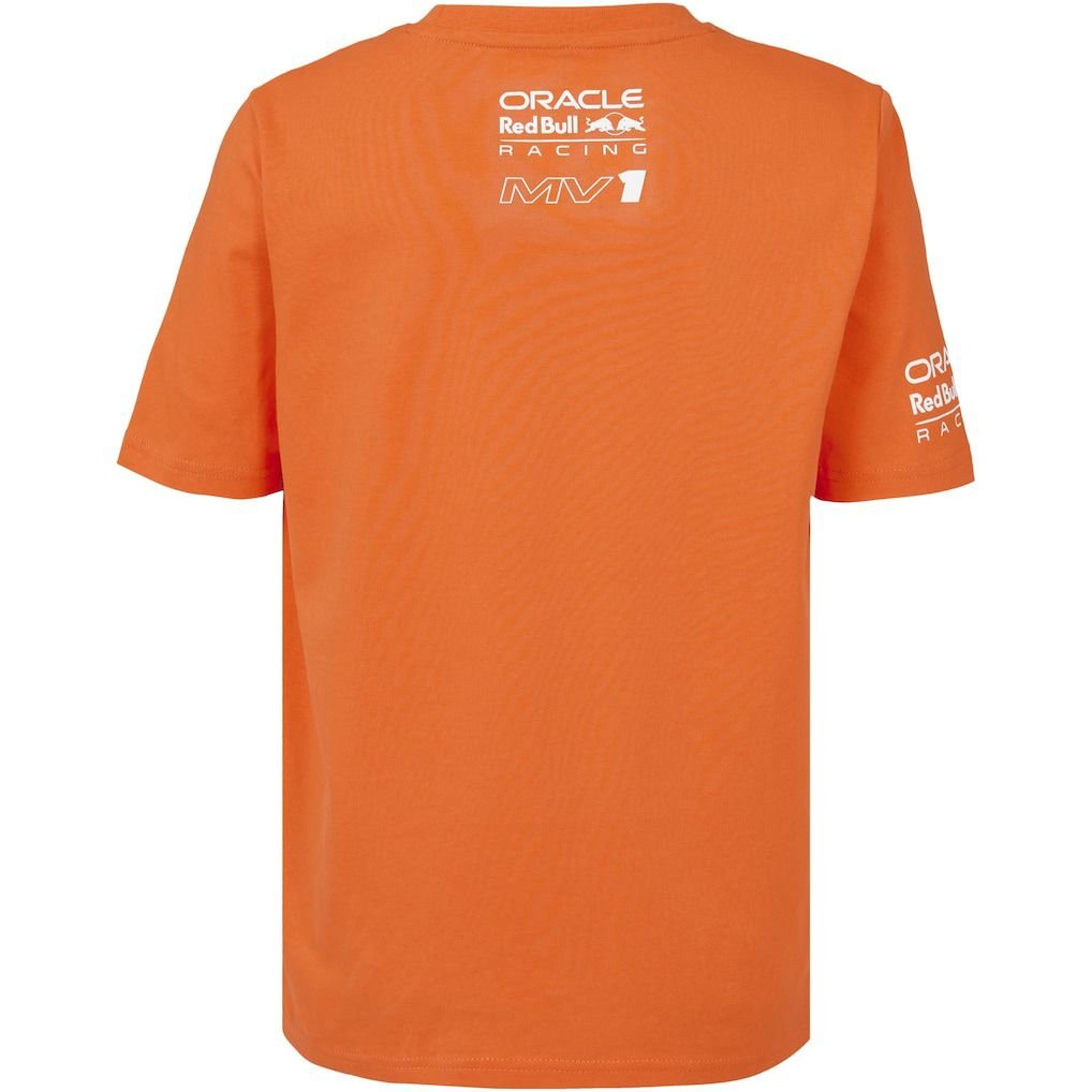 red bull racing max verstappen orange driver t-shirt side angle official f1 merchandise