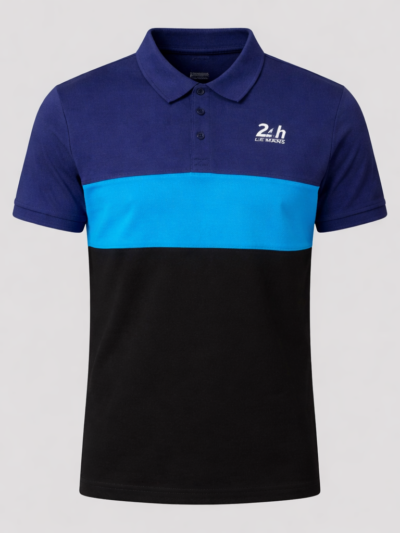 Le Mans 24 Hours Men's Heritage Logo Tri-Color Polo- Navy/Black