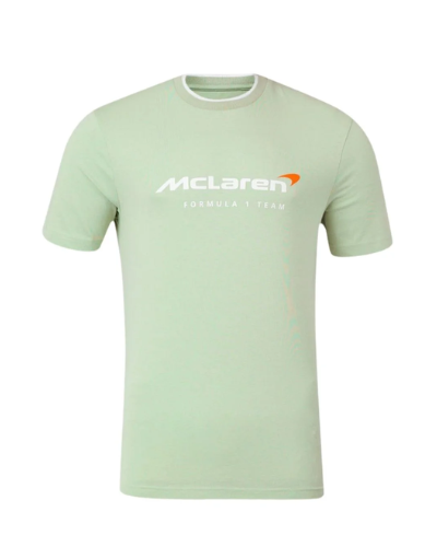 Shop the McLaren F1 Essentials Smoke Green T-Shirt for men, featuring a modern minimalist design and breathable comfort. Perfect for everyday wear, this genuine McLaren tee combines subtle motorsport style with a unique smoke green finish. Available now at 4RACING2.ae with fast UAE delivery.